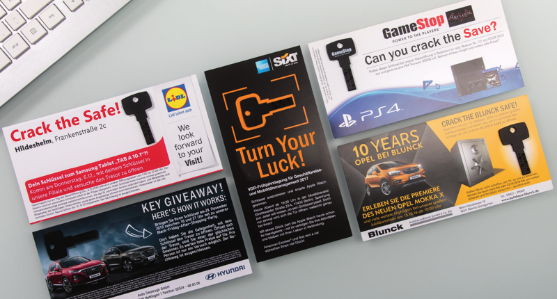 Lucky Lock key cards for trade fair promotions