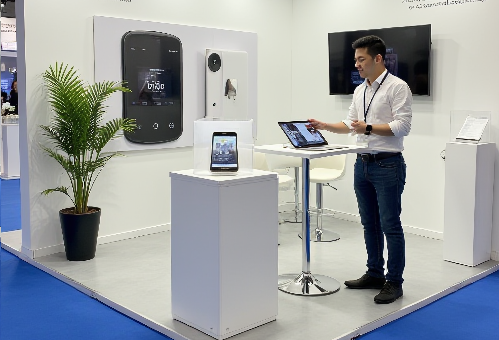 Trade fair stand with a Lucky Lock promotion